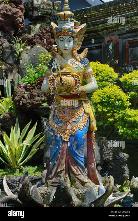 Indonesia Island Of Bali Statue Of The Goddess Protective Of The Lake