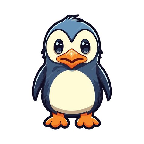Pinguin Süße Lustige Cartoon Kawaii Clipart Bunte Aquarell Meer Tier Aufkleber Illustration