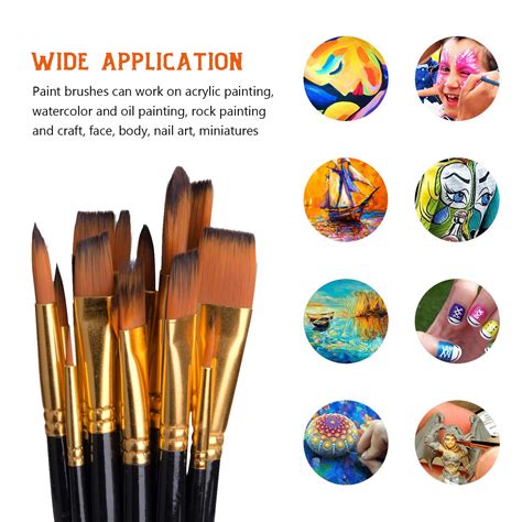 15pcs Nylon Hair Artist Paint Brushes Palette Sponge Set With Storage