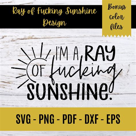 ray of fucking sunshine svg digital design instant download etsy
