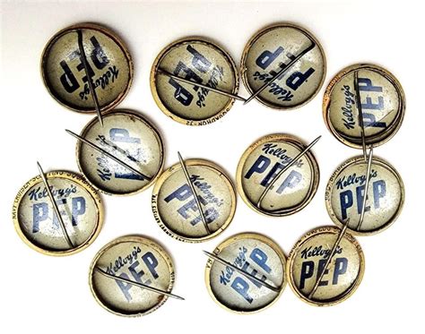 Vintage 1940s Kelloggs Pep Set Of 12 Pin Pinback Button Ebay