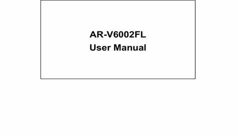 AR-V6002FL User Manual