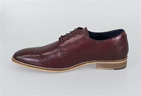 Burgundy Red Brogue Shoes | Cherry Shoes | House Of Cavani