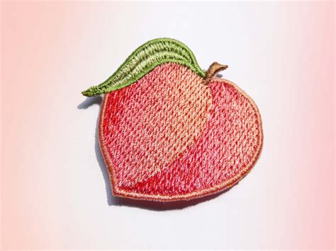 Peach Sew On Patch Naszywka Embroidered Patch Applique Patches Etsy