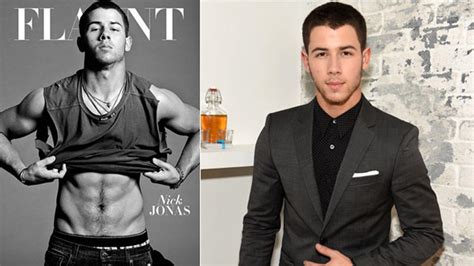 nick jonas flashes his abs for flaunt magazine entertainment tonight