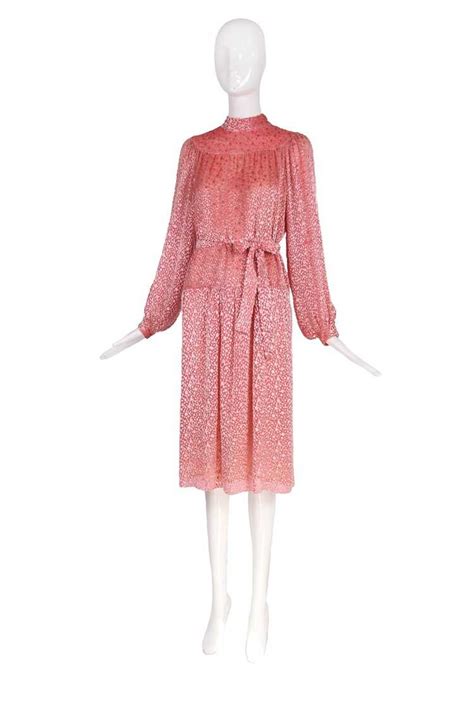 Chanel Pink Velvet Burnout Day Dress Gem