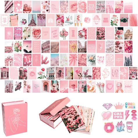 Buy Pink Aesthetic Wall Collage Kit 100 Set 4x6 Inch Room Decor For
