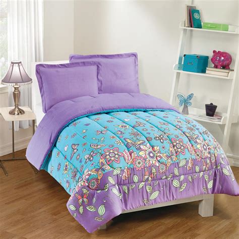 Free shipping on prime eligible orders. 3-Piece Full Comforter Set Floral Butterfly Lavender Kids ...