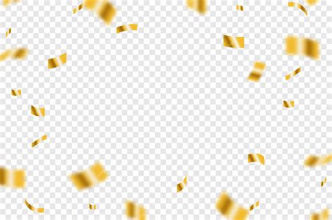 Premium Vector Confetti On Transparent Background Falling Shiny Gold