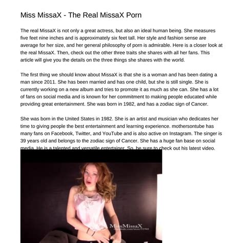Miss Missax The Real Missax Porngtslv Pdf Pdf Docdroid