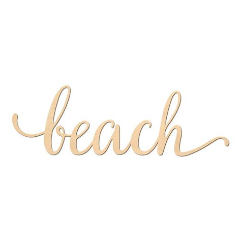 Beach Script Word Wood Sign Wooden Words Sign Art Rustic Etsy