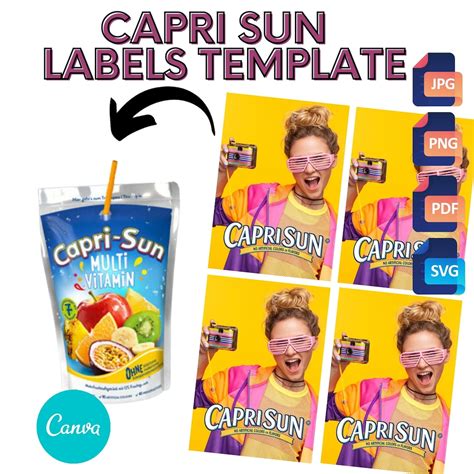 Capri Sun Canva Template I I Editable Template I Editable Favors I