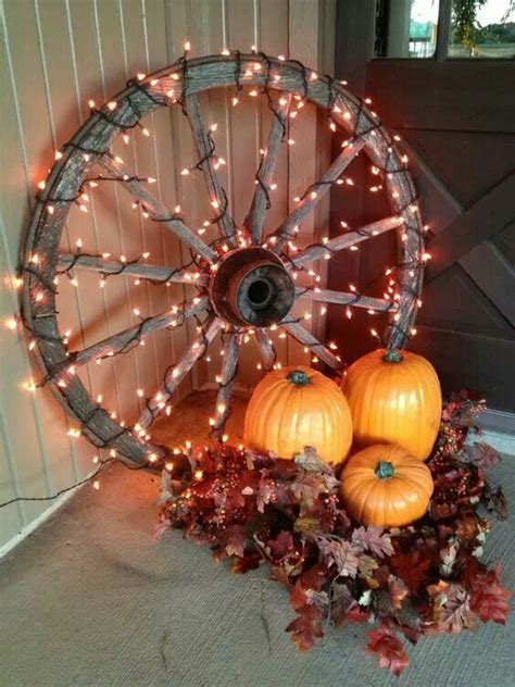 Wrap Lights Around A Wagon Wheel For This Awesome Rustic