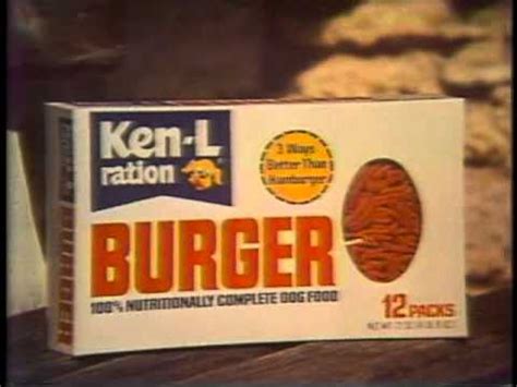 Sample ad copy or tagline: Ken-L Ration Burger Time 1977 TV commercial - YouTube