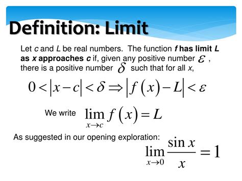 Ppt Definition Of Limit Properties Of Limits Powerpoint Presentation