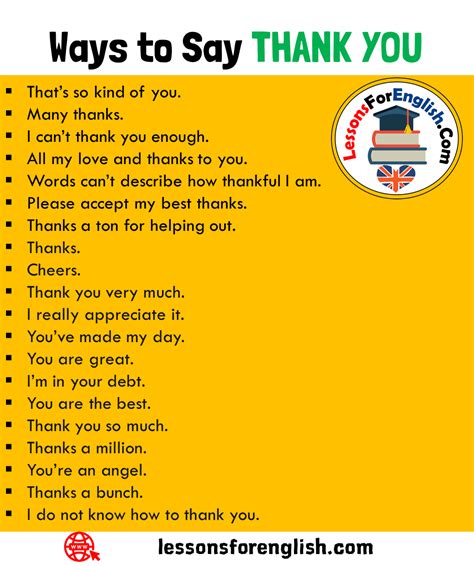 50 Useful Ways To Say Thank You In Different Situations Eslbuzz