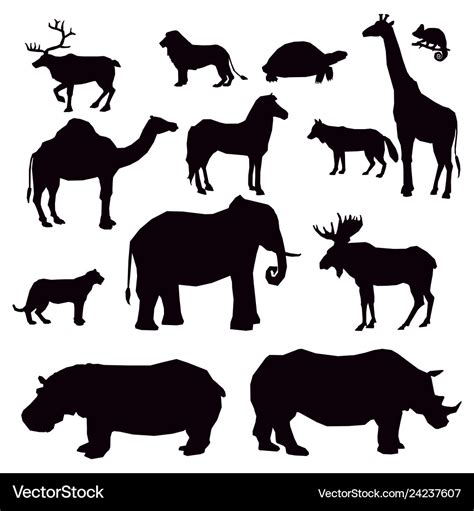 African Animal Silhouette Royalty Free Vector Image