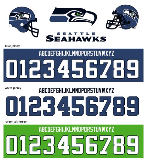 Nfl Numbers And Letters Sports Logos Seahawks Jersey Jersey Font Nfl