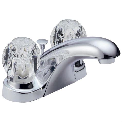 Delta Foundations 4 In Centerset 2 Handle Bathroom Faucet With Metal Drain Assembly In Chrome