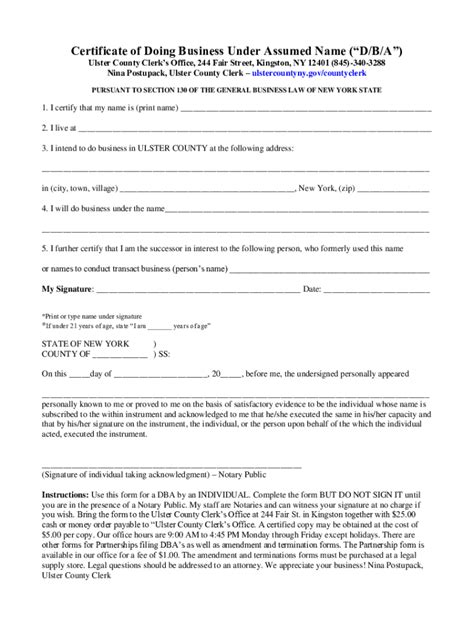 Ny Doing Business Name Fill Out And Sign Online Dochub