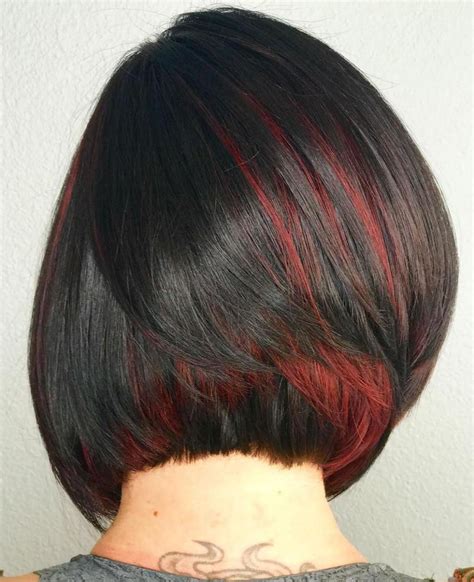 Red Peek A Boo Highlights For Brunettes Red Ombre Hair Bright Red Hair