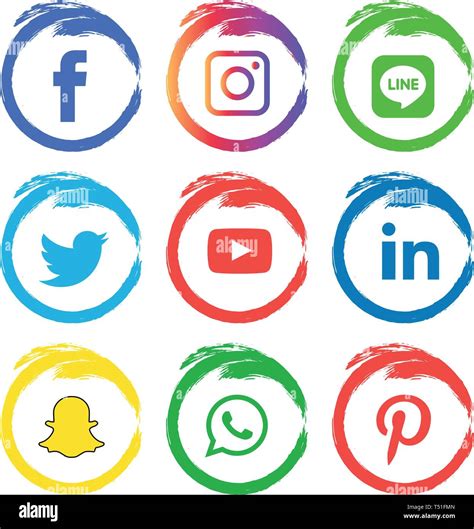 Social Media Icons Logo Vektor Illustrator Hintergrund Sozial