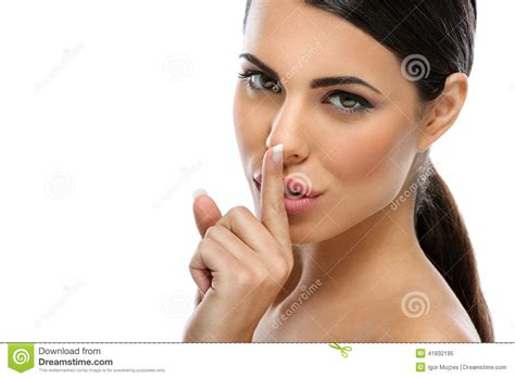Beautiful Woman Saying Shh Stock Image Image Of Naked