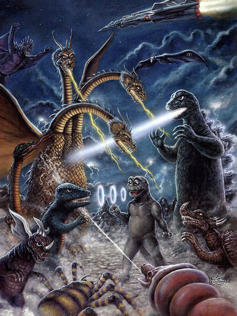 Destroy All Monsters Godzilla Kaiju Battle Monster Island Poster By