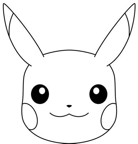 Pikachu Face Coloring Page Free Printable Templates