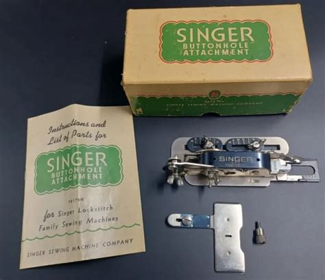 VINTAGE SINGER BUTTONHOLE Attachment Original Box Model 121795 W