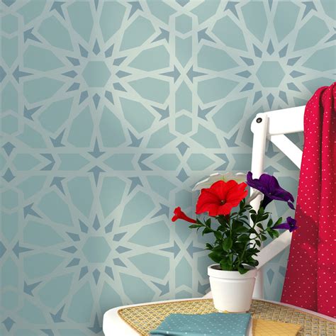 If you have lots of textures and patterns in the space already, think about using large wall stencils as opposed to smaller scale, detailed designs. Zelij Moroccan Wall Stencils Reusable Template for DIY Decor Wall Interiors | eBay