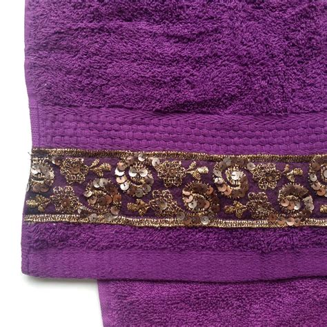 Purple Hand Towel Set Of 2 Decorative Bathroom By Blingscarves