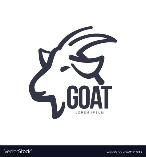 Side View Goat Head Logo For Meat And Dairy Vector Image
