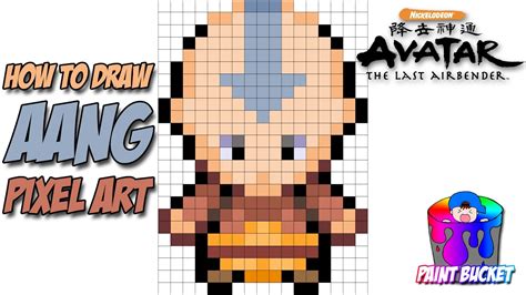 How To Draw Aang Avatar The Last Airbender Cartoon Pixel Art Youtube