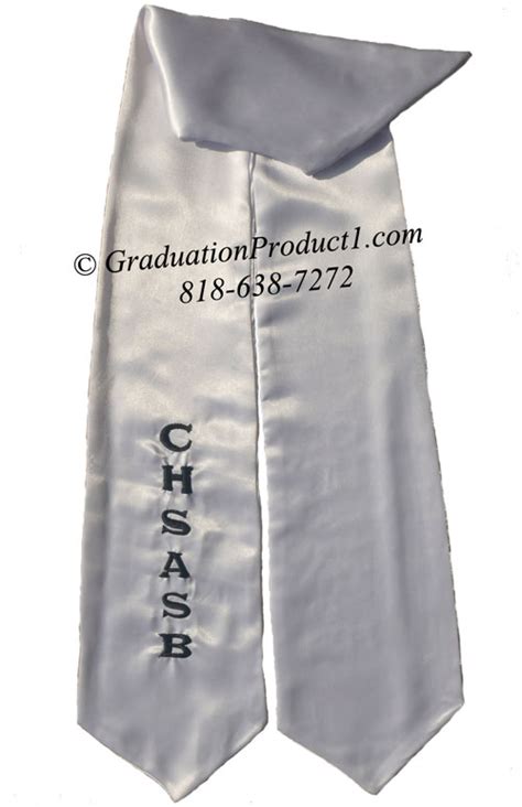 Chs Asb White Graduation Stole And Sashes As Low As 475 High Quality