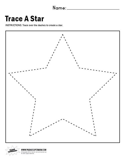 Trace A Star Worksheet Paging Supermom Shape Tracing Worksheets