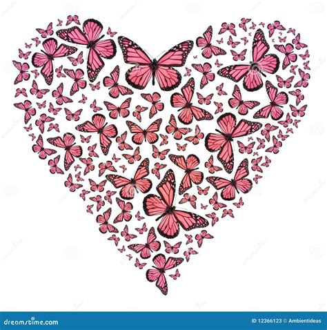 Butterfly Heart In Pink Stock Photos Image 12366123