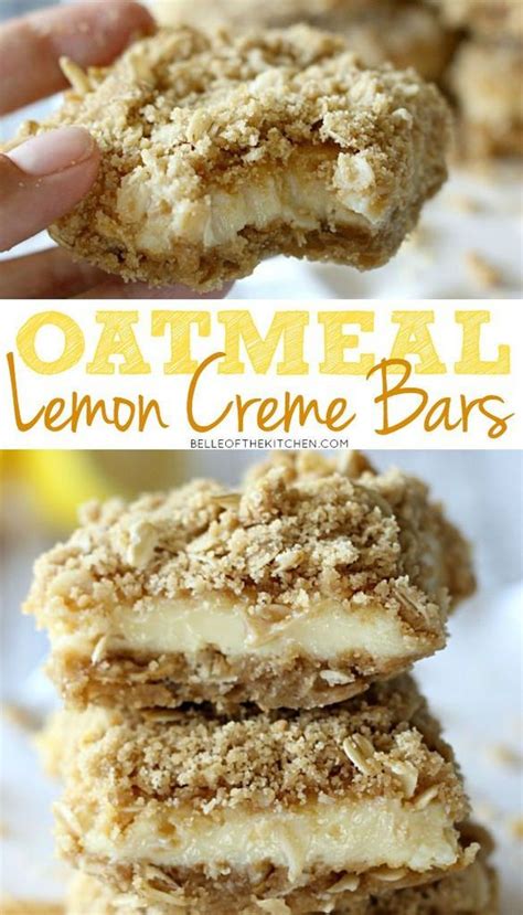 Oatmeal Lemon Creme Bars Recipe Easy Dessert