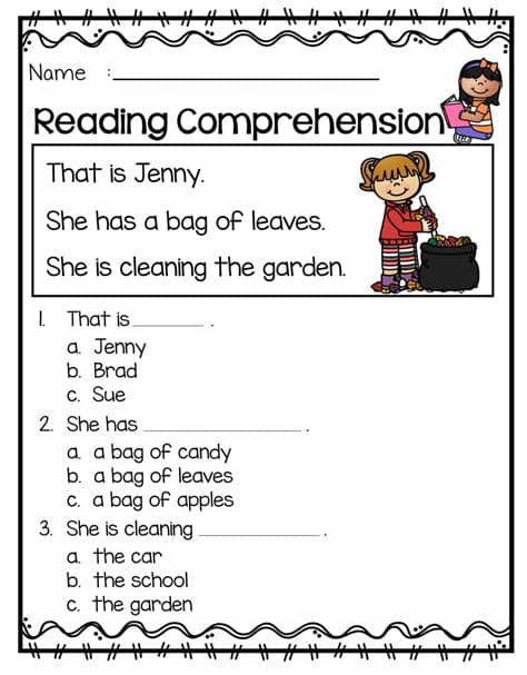 1st Grade Reading Comprehension Worksheets Printable PDF ...