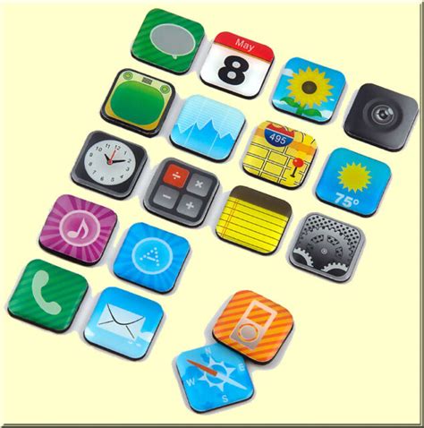 18 Piece Fridge Magnets In Iphone Apps Design Pin Board Fridge Magnet
