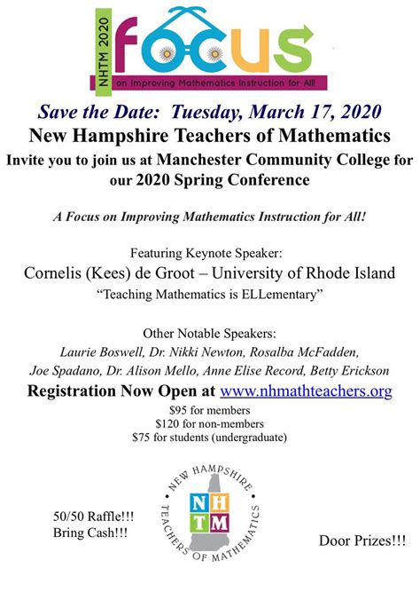 New Hampshire Teachers Of Mathematics 2020 Spring Conference