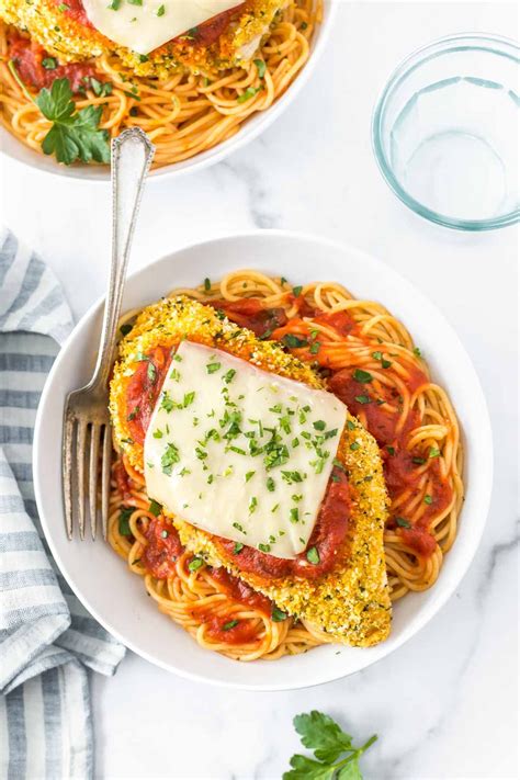 I could teach you to make your own sauce, but this is 'easy chicken parmesan and that wouldn't be easy. This easy baked chicken parmesan recipe can be made in the oven. It's a littl… (With images ...