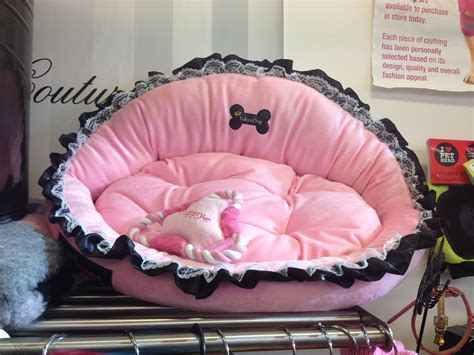Tallulah Pink Girl Puppy Bed With Black Trim £6500 Puppy Beds Pink