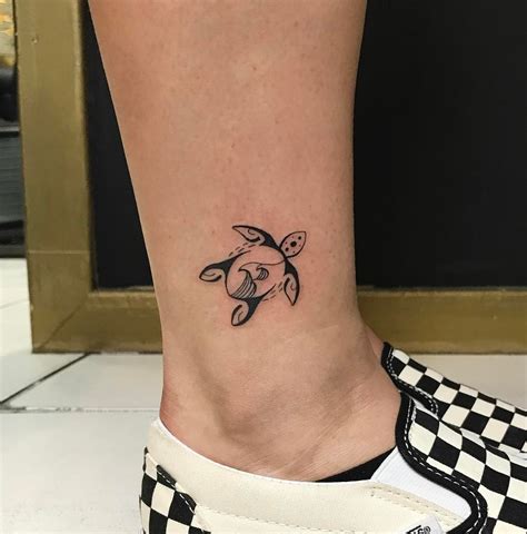 Small Turtle Tattoo On Ankle Blurmark
