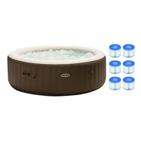 Intex Pure Spa 6 Person Inflatable Bubble Massage Heated Hot Tub With 6 Filters For Sale From