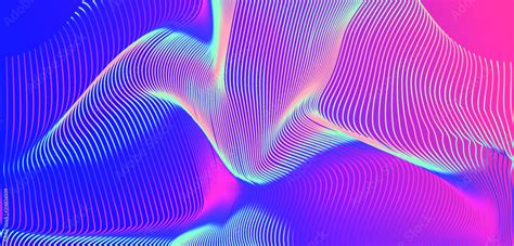 Abstract Holographic Background With Glitched Wavy Surface Of Lines