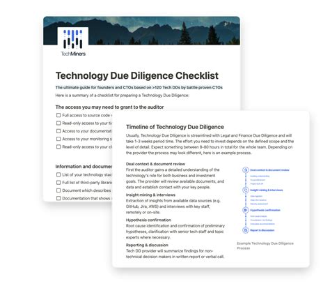 Technology Due Diligence Guide Checklist