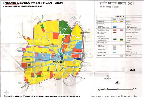 Indore Proposed Land Use 2021 Central Area Map Pdf Download Master