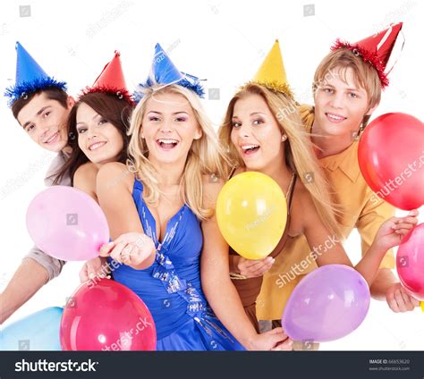 Group Young People Party Hat Holding Stock Photo 66653620 Shutterstock