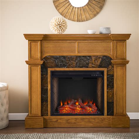 Cartwright Corner Convertible Smart Fireplace W Faux Stone Surround